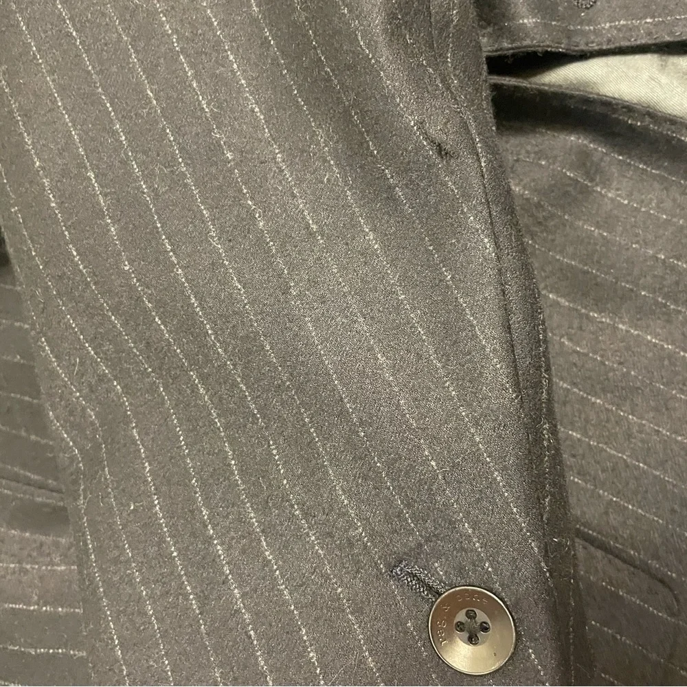 rag & bone The Icon Pinstripe Wool Suit Jacket in Charcoal‎ Size 38 $695